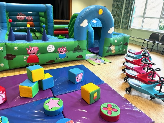 Bouncy castle at a party at Pattingham Hall